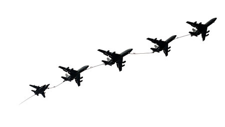 Air-to-Air Refueling Silhouette Pack isolated on plain white background.