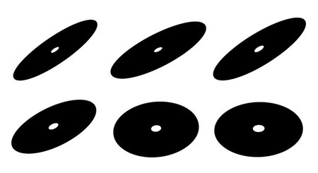 Helicopter Main Rotor Disc Silhouette Shape Pack isolated on plain white background.のイラスト素材