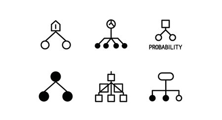Affinity Diagram for Idea Grouping Icons isolated on plain white background.のイラスト素材