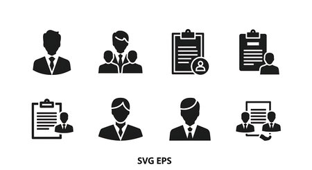 Agent and Client Deal Vector Icons isolated on plain white background.のイラスト素材