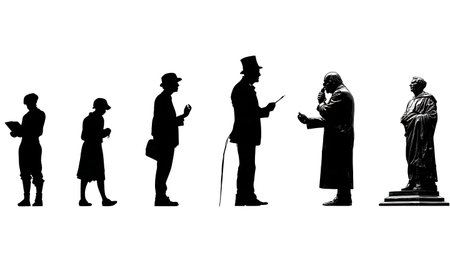 The Life Cycle of a Politician Silhouette Set of Six isolated on plain white background.のイラスト素材