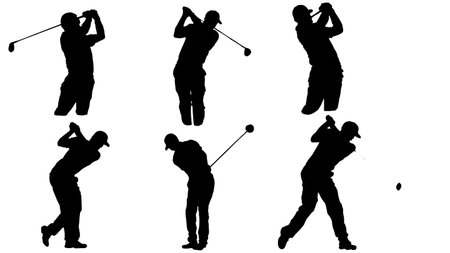 Collection of Six Black Solid Poised Pro Finish isolated on plain white background.のイラスト素材