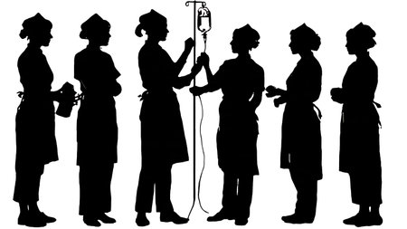 Black Solid Emergency IV Drip Silhouettes Set of Six on White Background isolated on plain white background.のイラスト素材