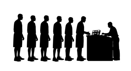 Black Solid Basketball Substitution Check Silhouettes Set of Six on White Background isolated on...