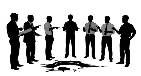 Black Solid Planner Road Maintenance Silhouettes Set of Six on White Background isolated on plain white background.のイラスト素材