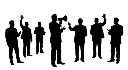 Black Solid Planner Town Hall Silhouettes Set of Six on White Background isolated on plain white background.のイラスト素材