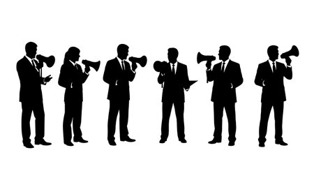 Black Solid Planner Town Hall Silhouettes Set of Six on White Background isolated on plain white background.のイラスト素材