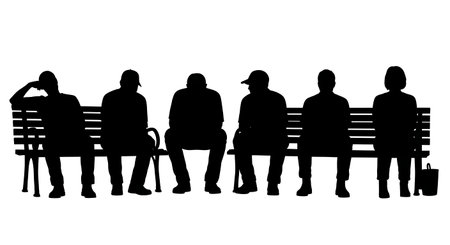 Black Solid Gardener Collecting Flowers Silhouettes Set of Six on White Background isolated on plain white background.のイラスト素材