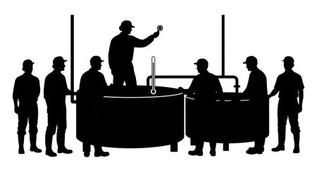 Black Solid Worker Tool Belt Silhouettes Set of Six isolated on plain white background.のイラスト素材