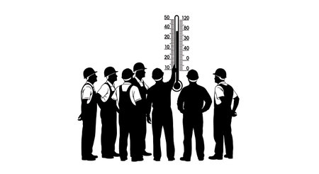 Black Solid Worker Holding Goose Silhouettes Set of Six isolated on plain white background.のイラスト素材