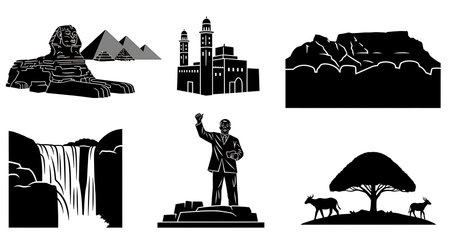 Black solid colour filled silhouettes Set.のイラスト素材