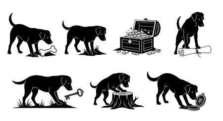 Black solid colour filled silhouettes Set.のイラスト素材