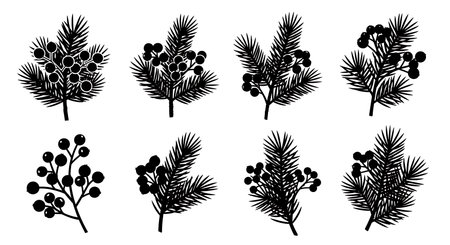 Black solid colour filled silhouettes Set.のイラスト素材