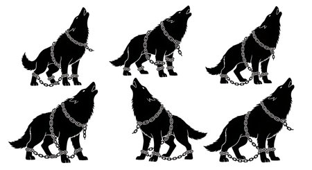 Black solid colour filled silhouettes Set.