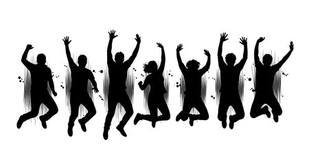 Black solid colour filled silhouettes Set.のイラスト素材