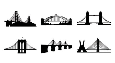 Black solid colour filled silhouettes Set.