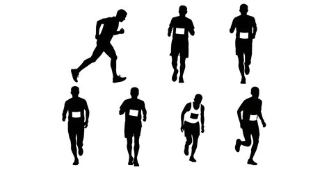 Black solid colour filled silhouettes Set.のイラスト素材