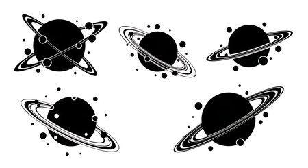 Black solid colour filled silhouettes Set.のイラスト素材