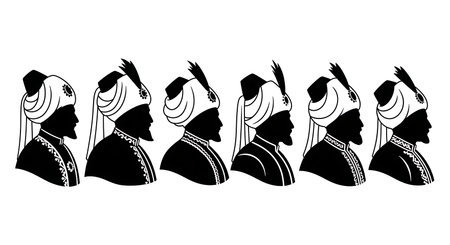 Black solid colour filled silhouettes Set.のイラスト素材