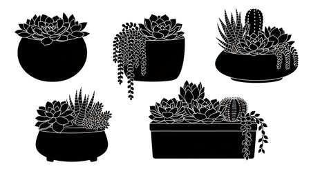 Black solid colour filled silhouettes Set.のイラスト素材