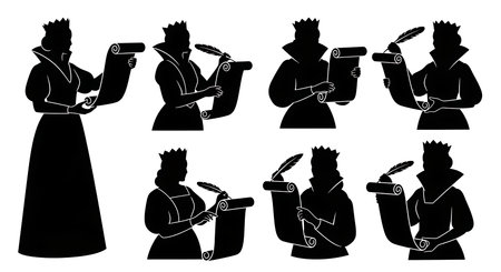 Black solid colour filled silhouettes Set.のイラスト素材