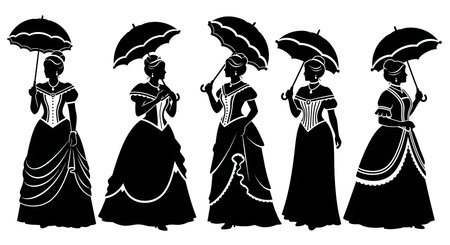 Black solid colour filled silhouettes Set.のイラスト素材