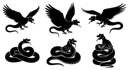 Black solid colour filled silhouettes Set.のイラスト素材