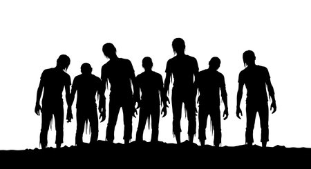 Black solid colour filled silhouettes Set.のイラスト素材