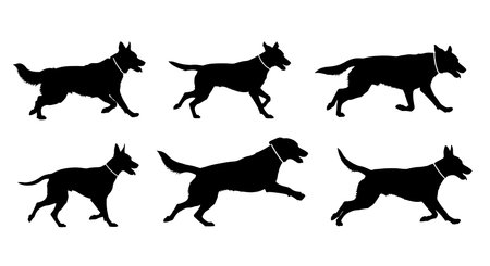 Black solid colour filled silhouettes Set.のイラスト素材