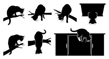 Black solid colour filled silhouettes Set.のイラスト素材