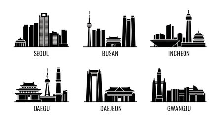 Black solid colour filled silhouettes Set.のイラスト素材