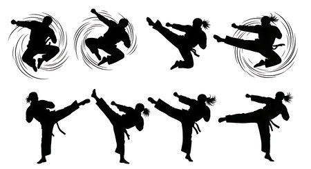 Black solid colour filled silhouettes Set.のイラスト素材