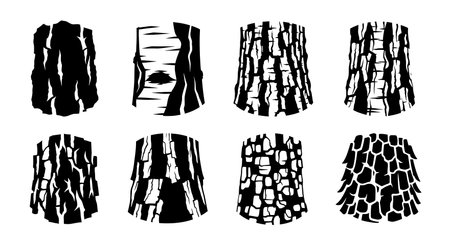 Black solid colour filled silhouettes Set.のイラスト素材