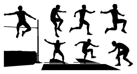 Black solid colour filled silhouettes Set.のイラスト素材