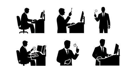 Black Solid Metro Final System Synchronization Silhouettes Collection on White Background isolated on plain white background.のイラスト素材