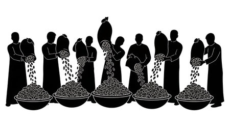 Black solid filled silhouettes isolated on plain white backgroundのイラスト素材