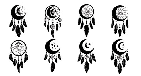 Black solid filled silhouettes isolated on plain white backgroundのイラスト素材