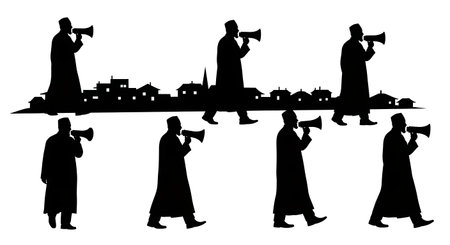 Black solid filled silhouettes isolated on plain white background