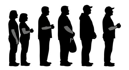 Black solid filled silhouettes isolated on plain white background