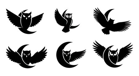 Black solid filled silhouettes isolated on plain white backgroundのイラスト素材