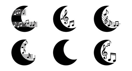 Black solid filled silhouettes isolated on plain white backgroundのイラスト素材