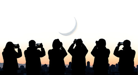 Black solid filled silhouettes isolated on plain white background