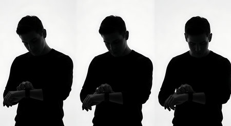 Black solid filled silhouettes isolated on plain white background