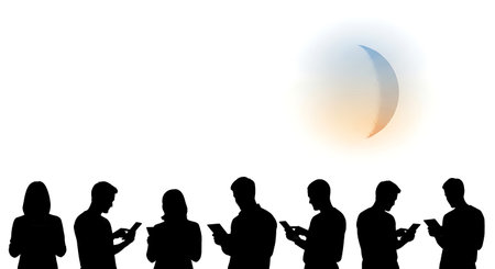 Black solid filled silhouettes isolated on plain white backgroundのイラスト素材