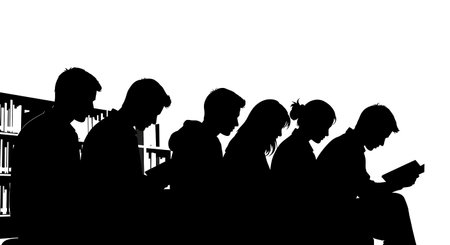 Black solid filled silhouettes isolated on plain white background