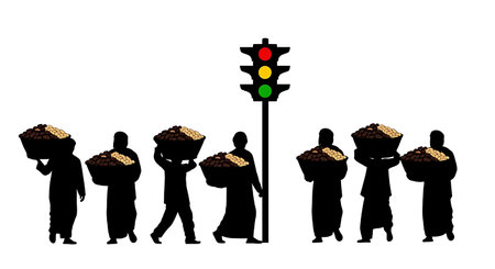 Black solid filled silhouettes isolated on plain white backgroundのイラスト素材