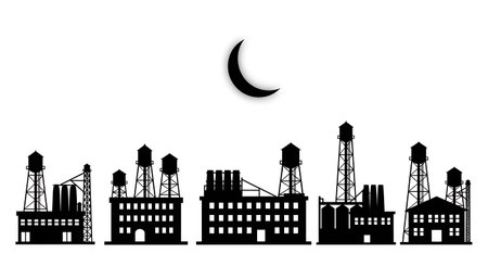 Black solid filled silhouettes isolated on plain white backgroundのイラスト素材