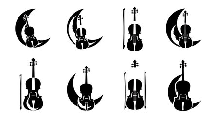 Black solid filled silhouettes isolated on plain white backgroundのイラスト素材