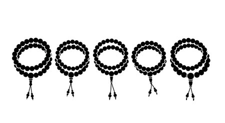 Black solid filled silhouettes isolated on plain white backgroundのイラスト素材