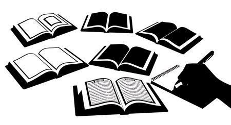 Black solid filled silhouettes isolated on plain white backgroundのイラスト素材